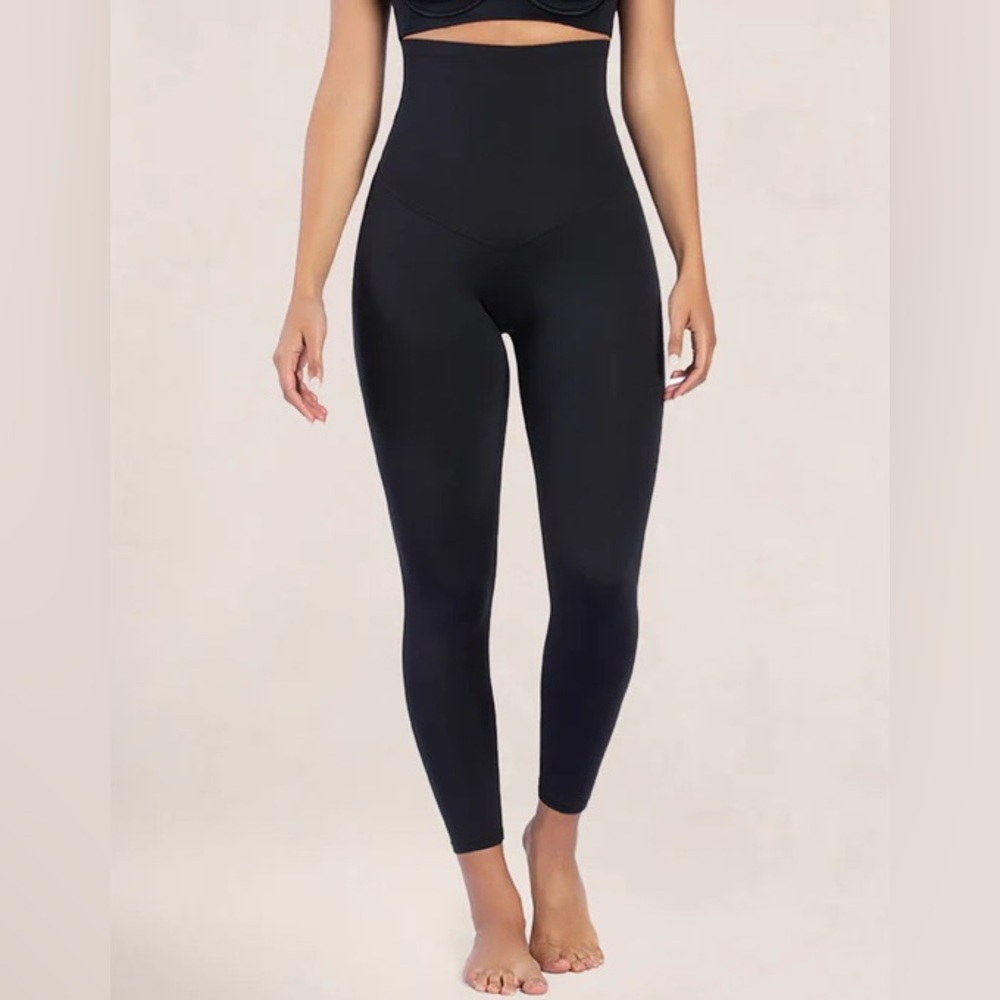 High-Waisted Leggings Solid Black SHAPERMINT size XL pants athleisure stretch